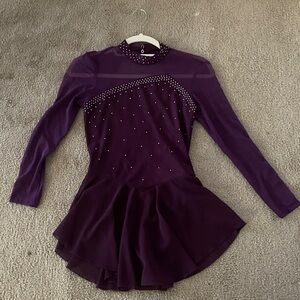 Purple Skater’s Dress with Rhinestone Accents